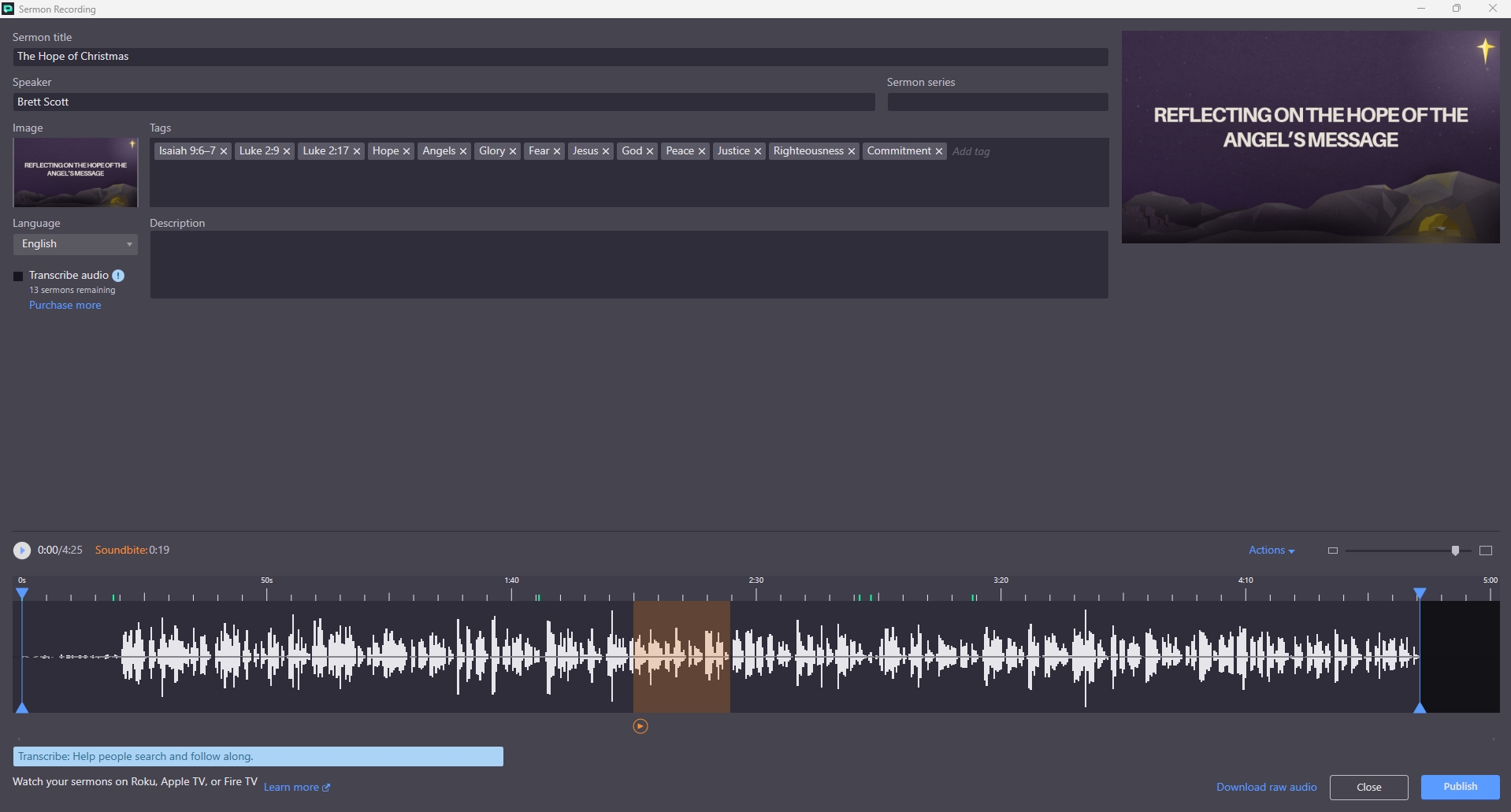 Initial Sermon Audio
