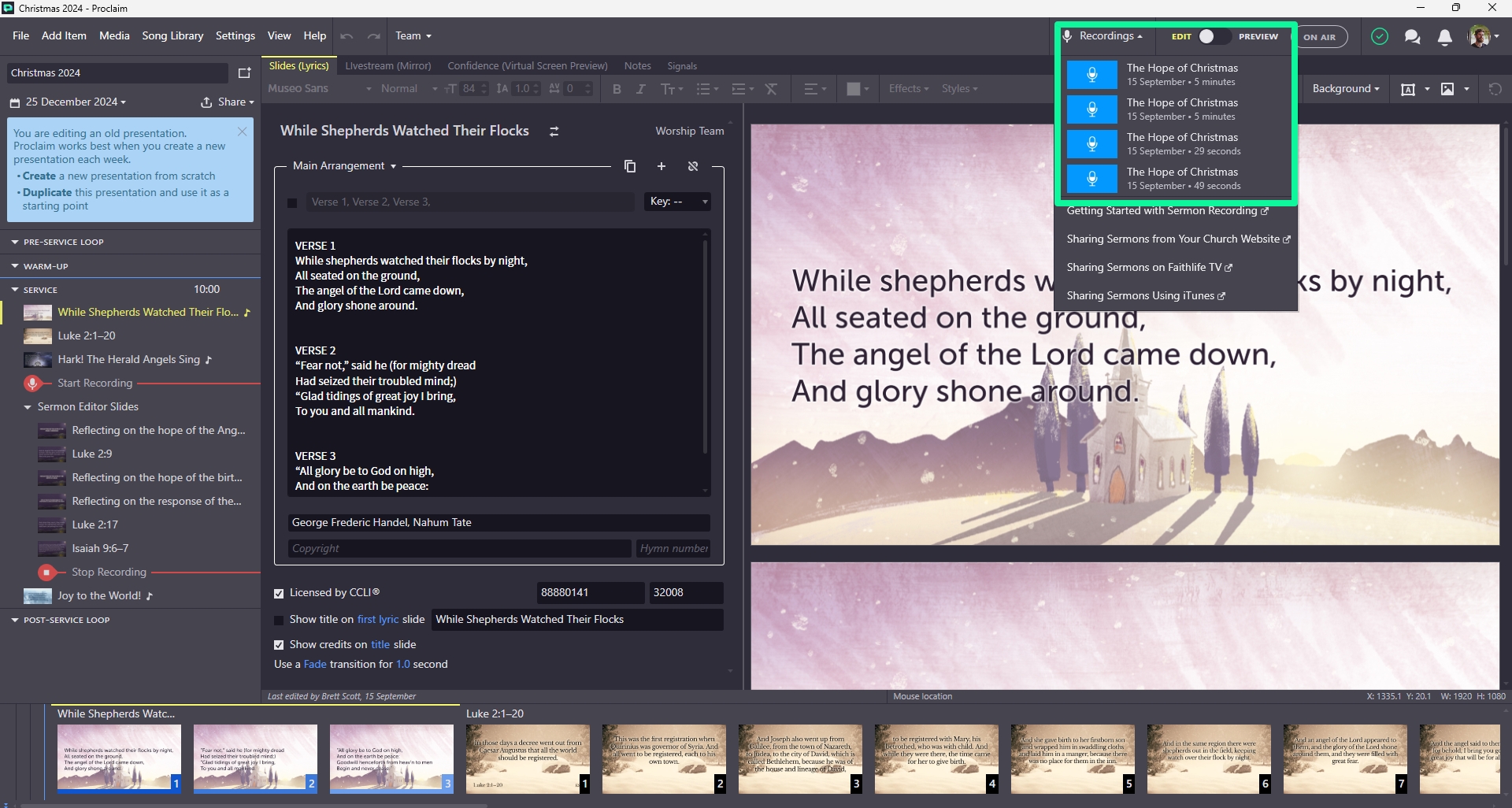 Selecting A Sermon Recording