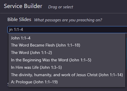 Add Bible Reading To Service Builder