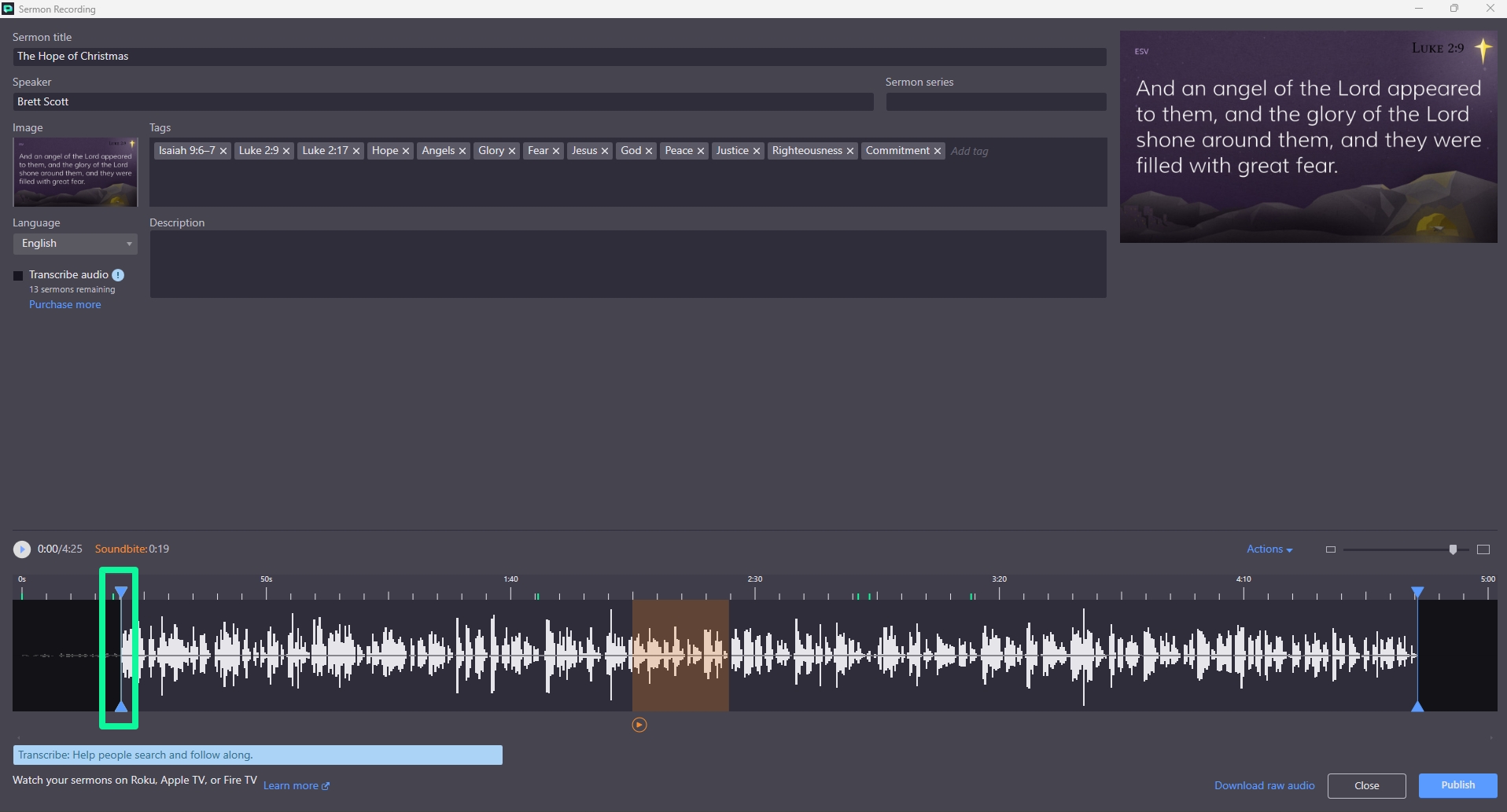 Trimmed Sermon Audio