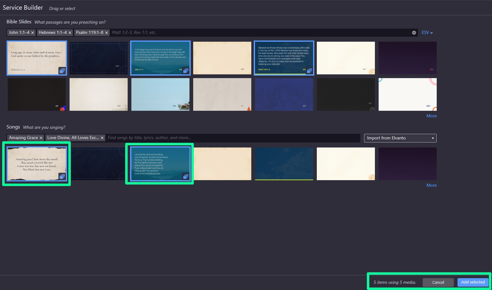 Songs Defined In Service Builder