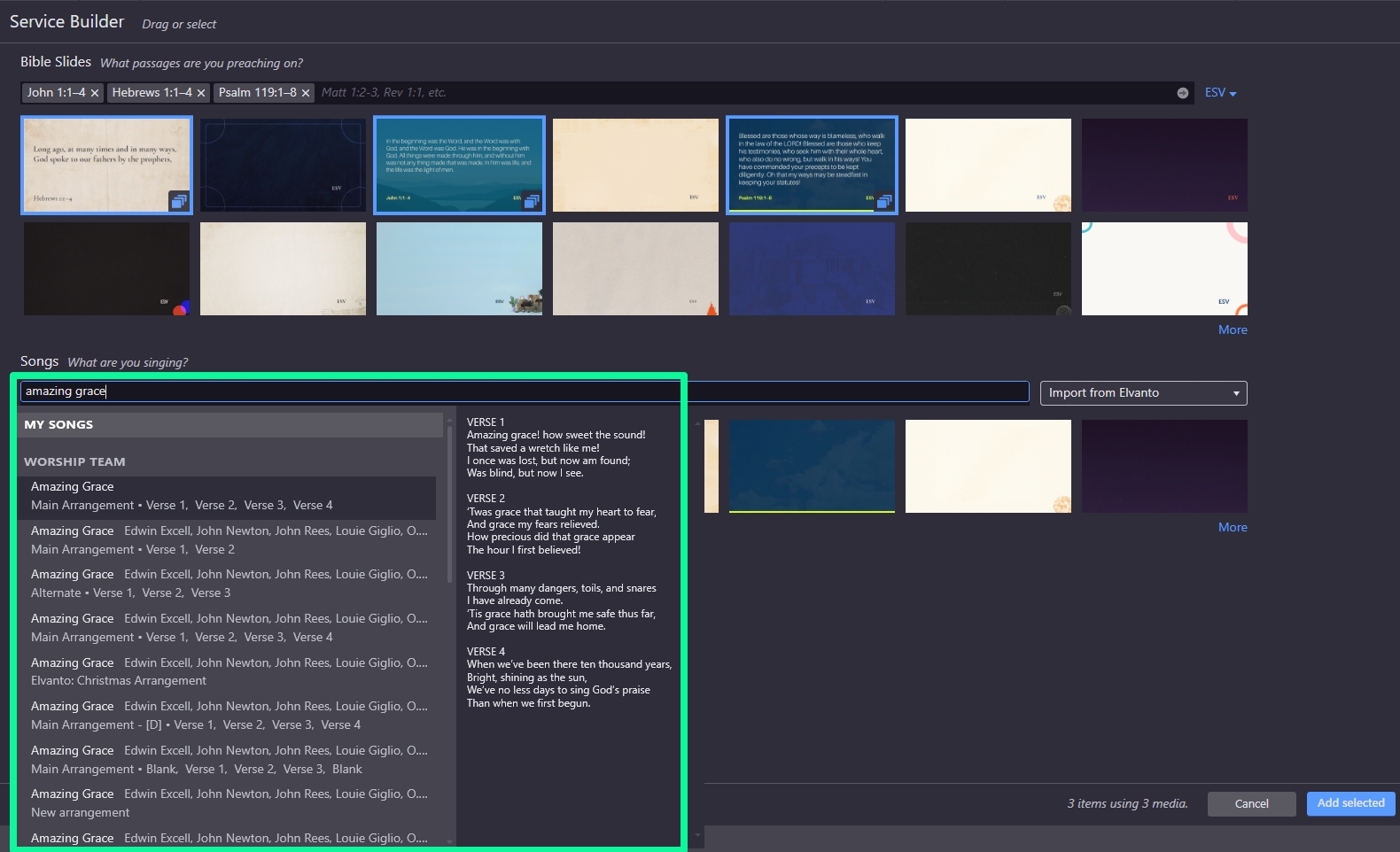 Add Songs To Service Builder