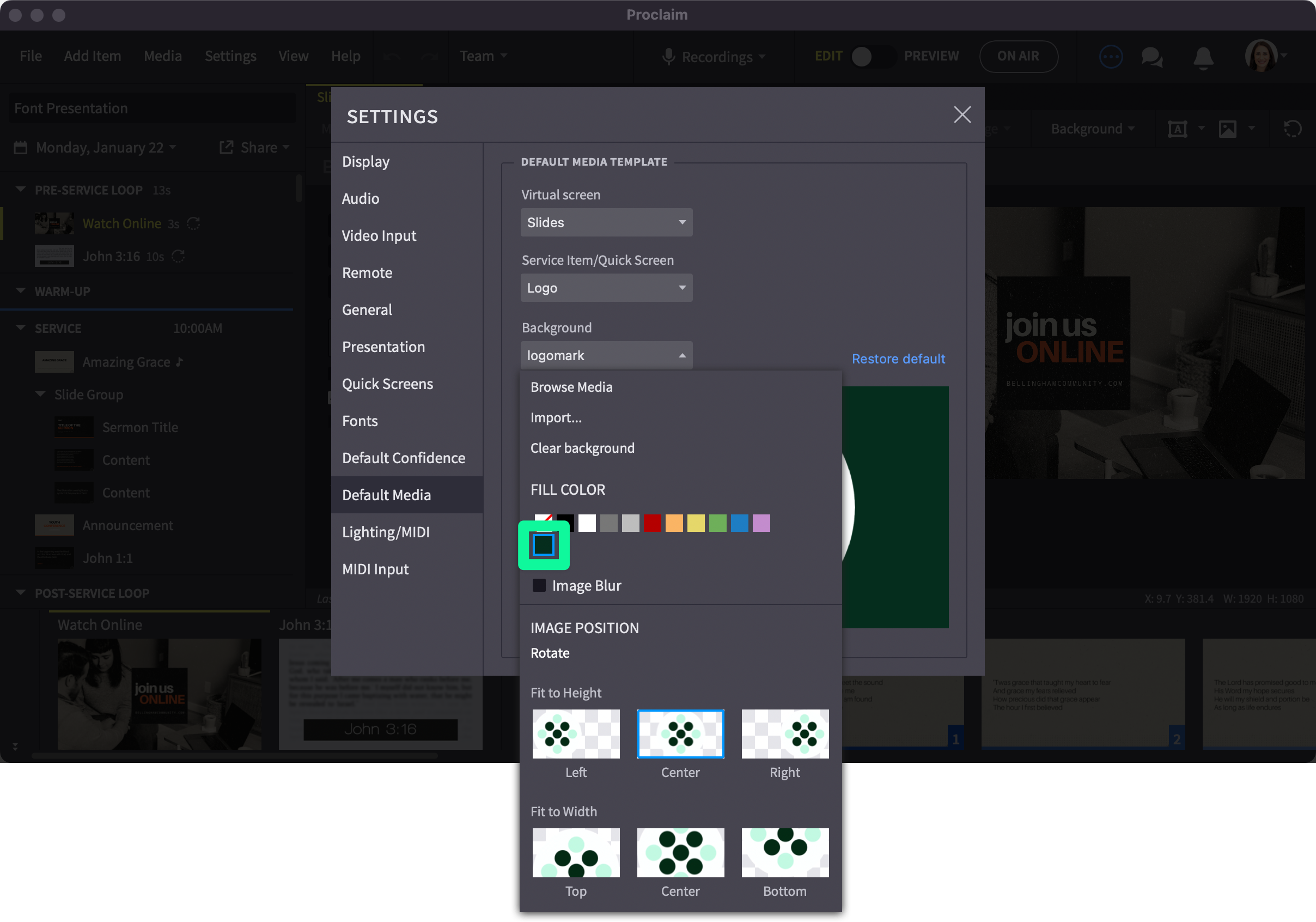 logo quickscreen update modal