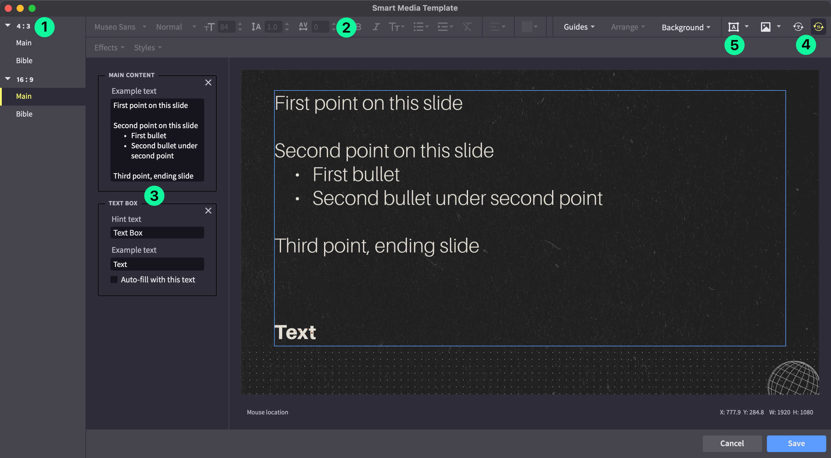 Smart Media template editor