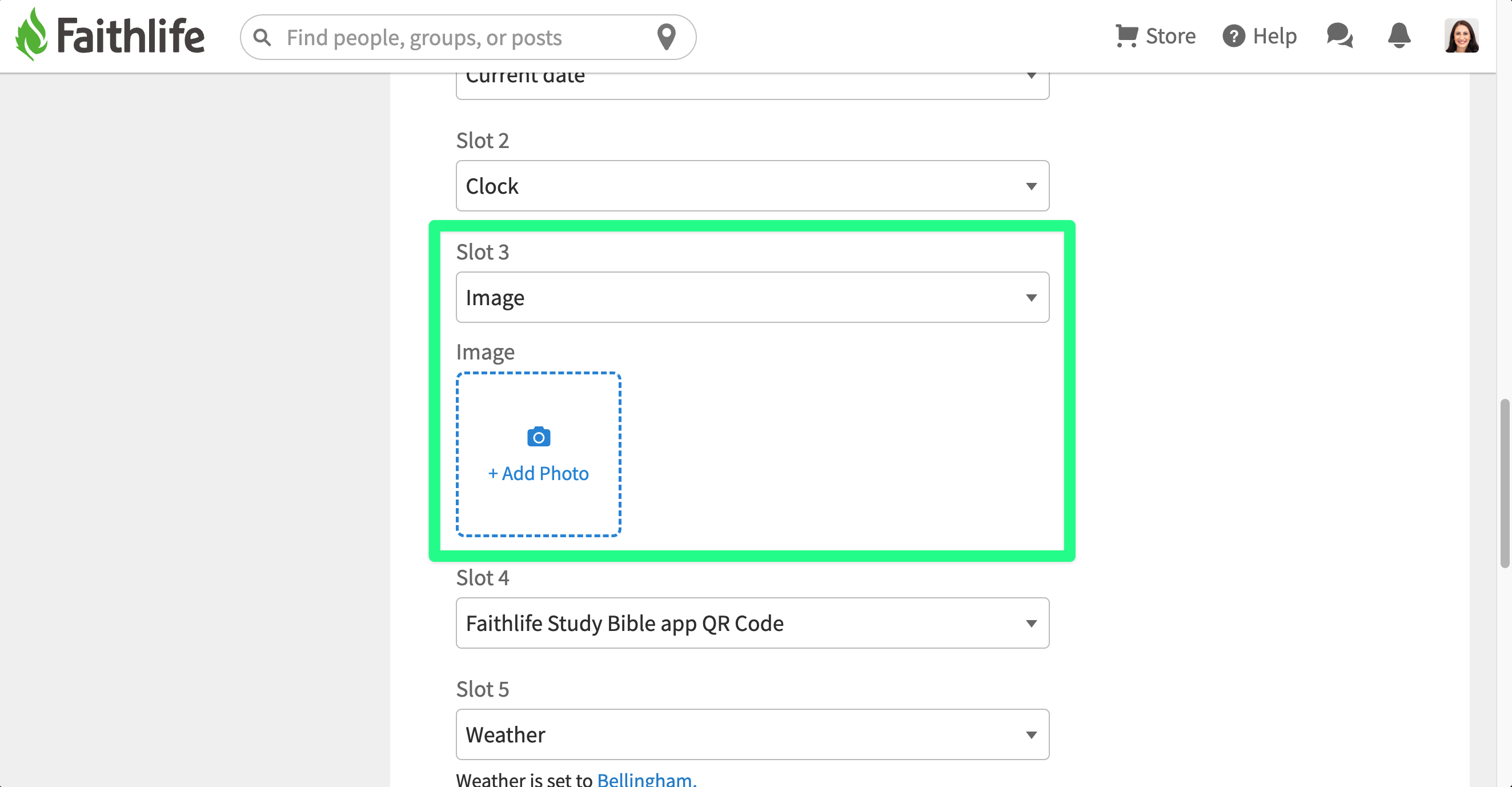 Choose Image For Information Pane Slot
