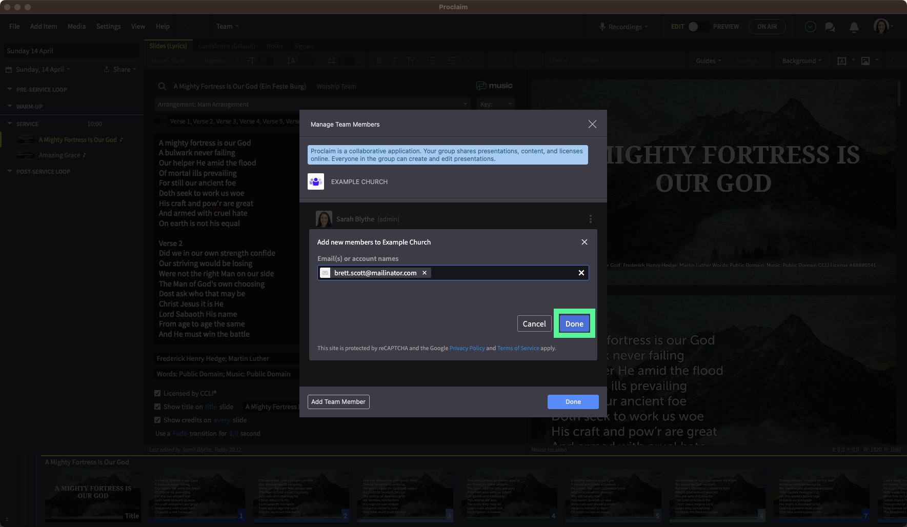 Add Emails And Click Done To Invite.