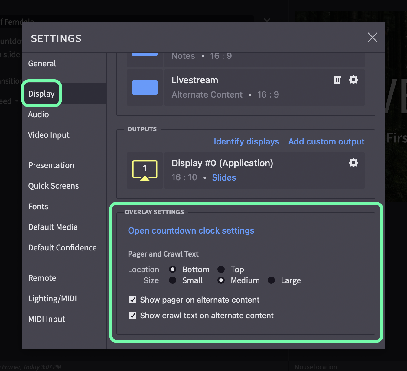 Display Settings