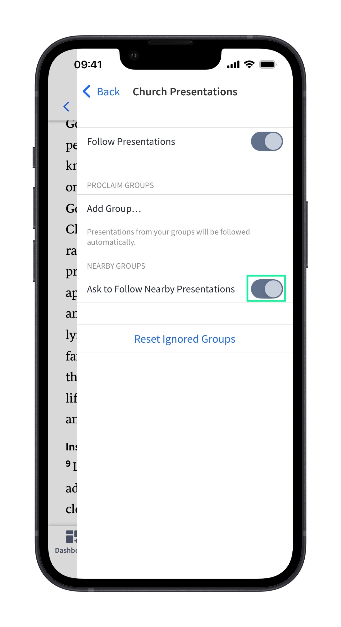 Follow Nearby Presentations