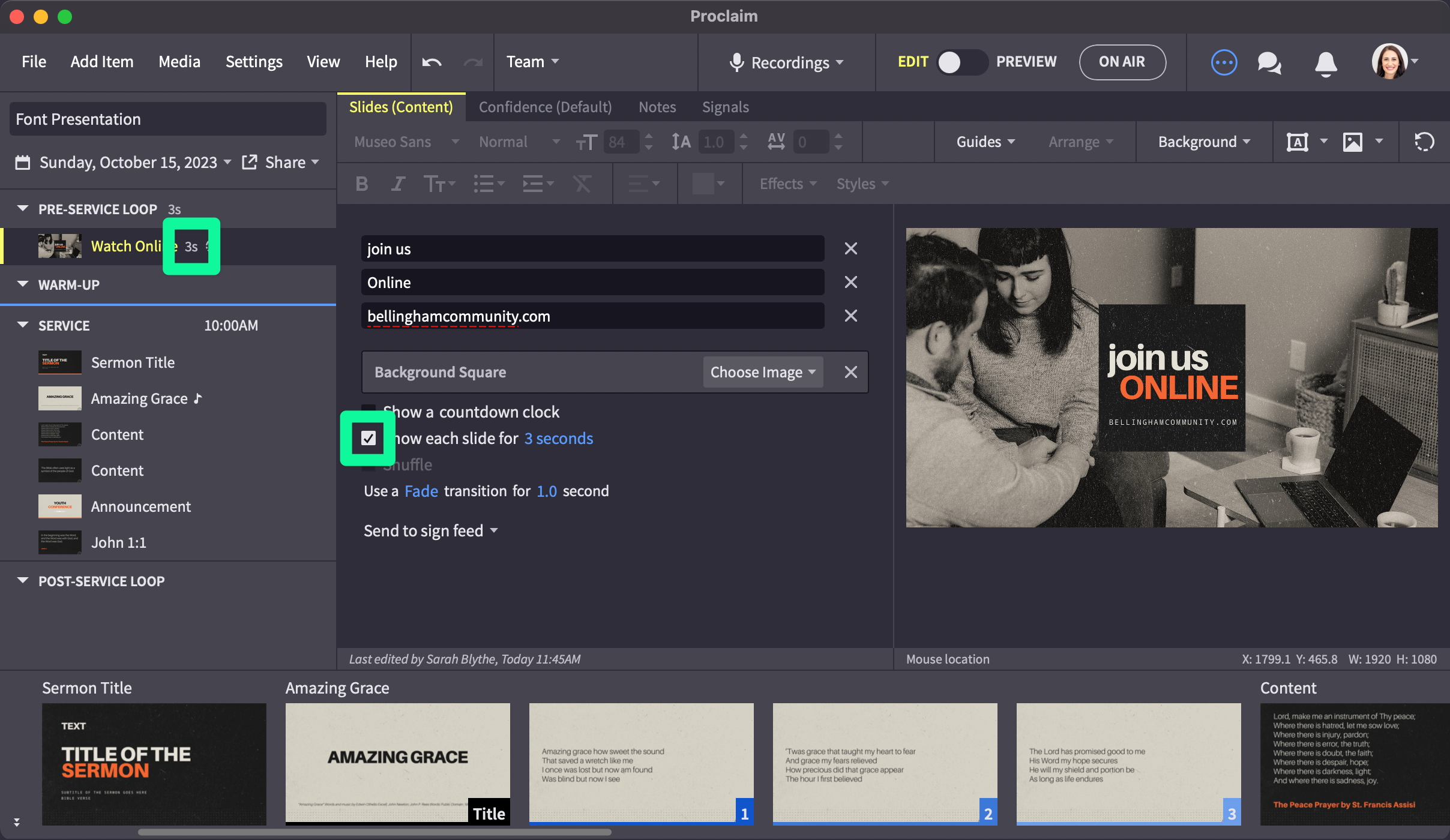 Auto Transition Timing Highlighting
