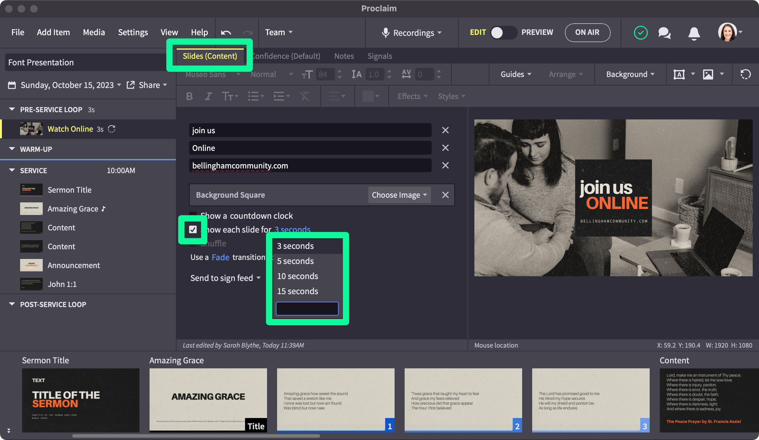 Change The Number Of Seconds For Auto Transitions